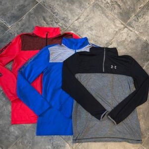 Boy’s Under Armour 1/3 zip pullovers